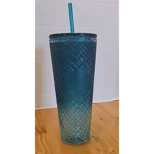 Starbucks 2023 Spring Teal Jeweled Green Blue Ombre Cold Cup Tumbler 24oz New